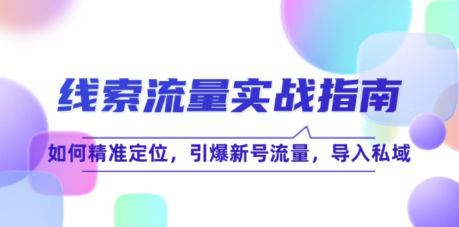 （12382期）线 索 流 量-实战指南：如何精准定位，引爆新号流量，导入私域-众创网