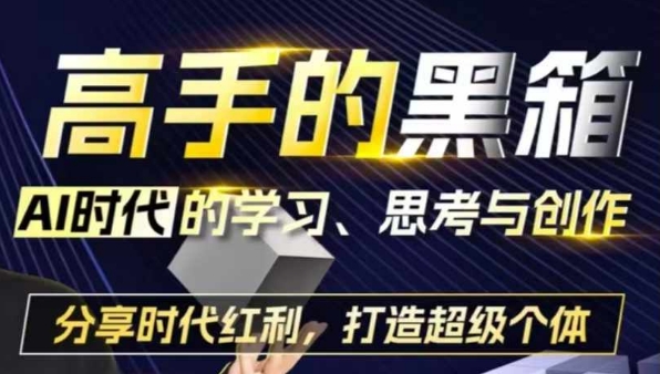 高手的黑箱：AI时代学习、思考与创作-分红时代红利，打造超级个体-众创网