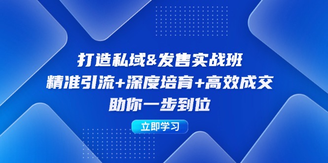 （12642期）打造私域&发售实操班：精准引流+深度培育+高效成交，助你一步到位-众创网