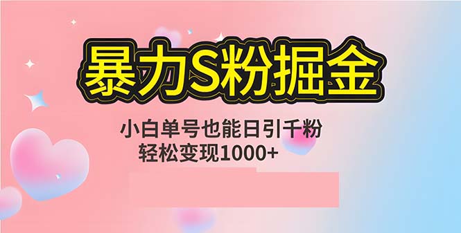 （12778期）单人单机日引千粉，变现1000+，S粉流量掘金计划攻略-众创网