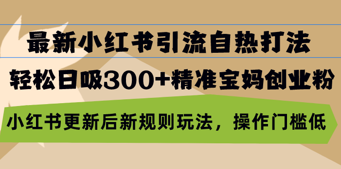 （13145期）最新小红书引流自热打法，轻松日吸300+精准宝妈创业粉，小红书更新后新…-众创网