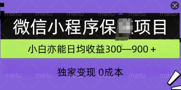 微信小程序保Z项目，独家变现，日均收益几张-众创网