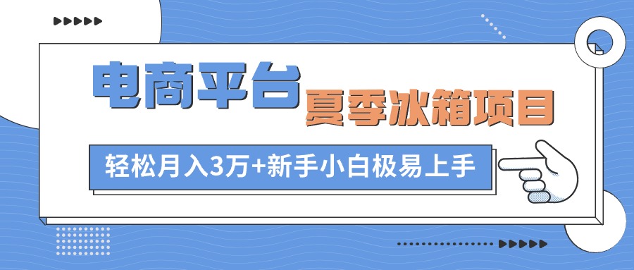 电商平台冰箱项目，项目门槛低，0成本投入，小白轻松上手-众创网