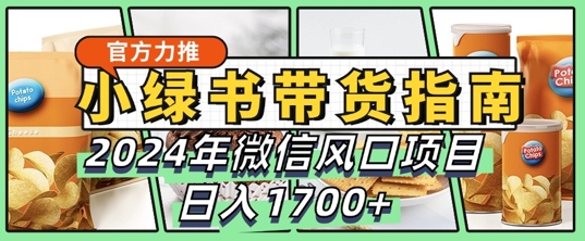 小绿书带货完全教学指南，2024年10月微信风口项目，日入1.7k-众创网