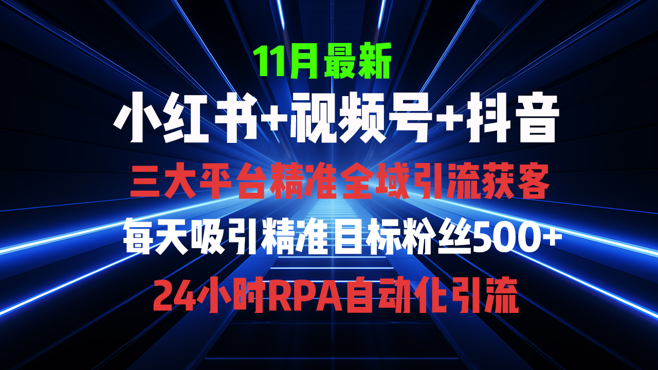 （13259期）全域多平台引流私域打法，小红书，视频号，抖音全自动获客，截流自…-众创网