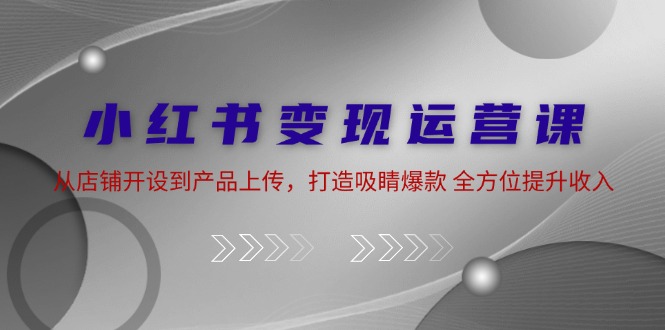 小红书变现运营课：从店铺开设到产品上传，打造吸睛爆款 全方位提升收入-众创网