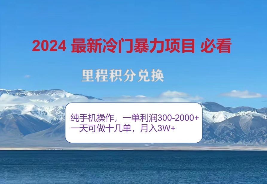 2024惊爆冷门暴利，里程积分最新玩法，高爆发期，一单300+—2000+-众创网