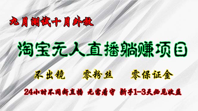 （12862期）淘宝无人直播最新玩法，九月测试十月外放，不出镜零粉丝零保证金，24小…-众创网