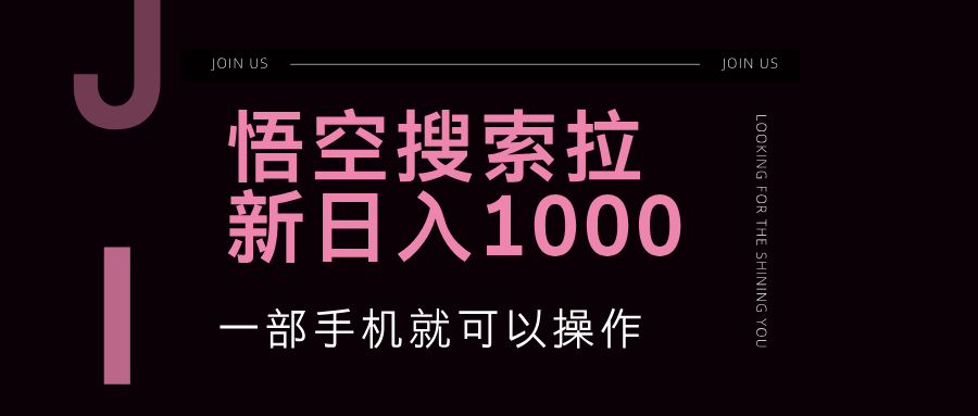 （12717期）悟空搜索类拉新 蓝海项目 一部手机就可以操作 教程非常详细-众创网