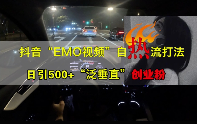 抖音EMO视频自热打法，日引500+“泛垂直”创业粉-众创网