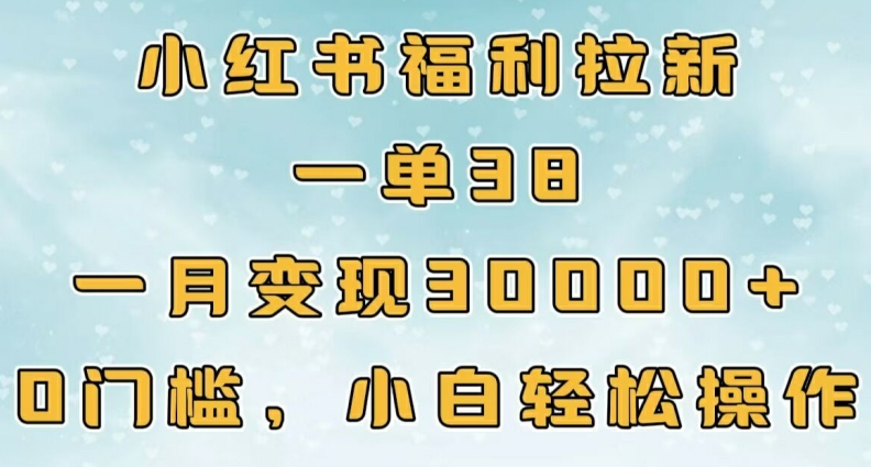 小红书福利拉新，一单38，一月3000+轻轻松松，0门槛小白轻松操作-众创网