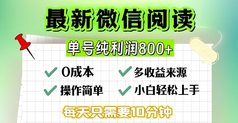 微信自撸阅读升级玩法，只要动动手每天十分钟，单号一天几张，简单0零成本，当日可提现-众创网