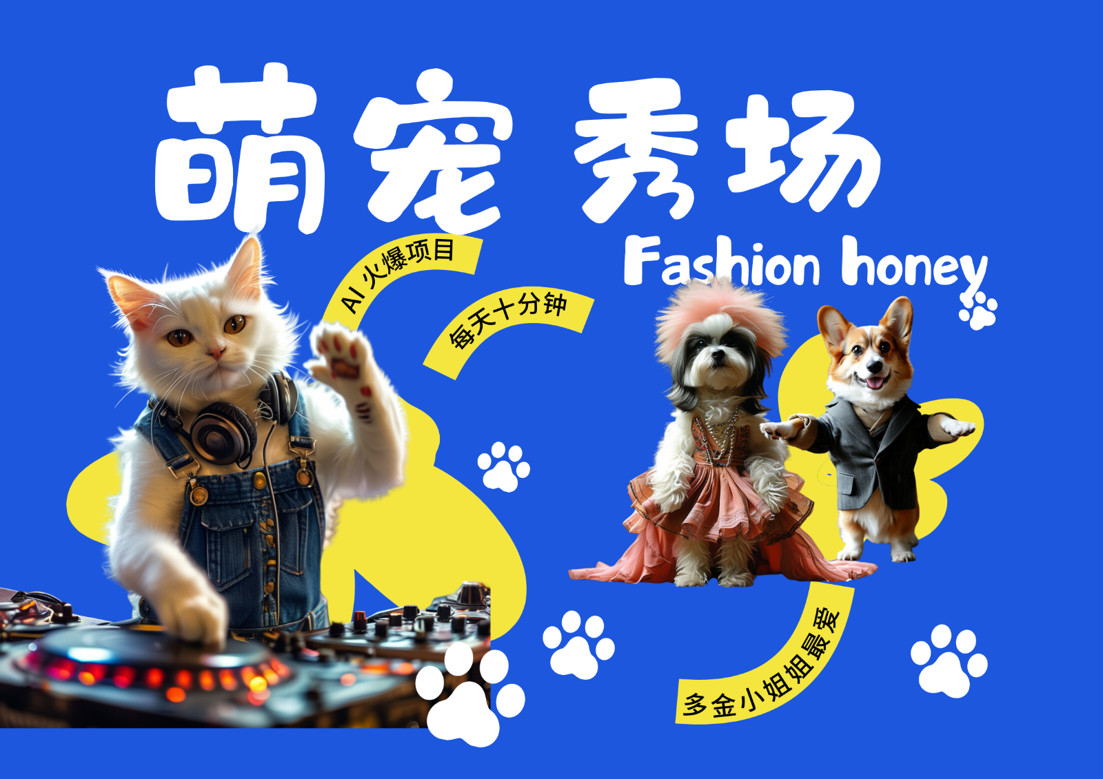 酷飒动物跳舞走秀  时尚喵FASHION汪 多金小姐姐最爱的 轻松月入破W-众创网