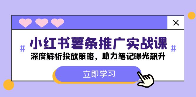 小红书-薯条推广实战课：深度解析投放策略，助力笔记曝光飙升-众创网