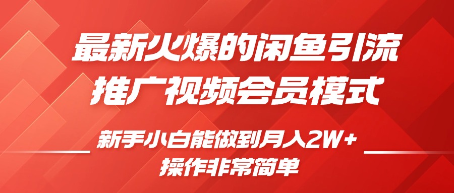 闲鱼引流推广影视会员，0成本就可以操作，新手小白月入过W+【揭秘】-众创网