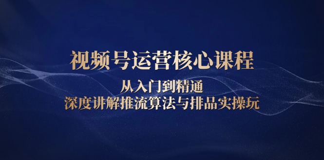 （13863期）视频号运营核心课程，从入门到精通，深度讲解推流算法与排品实操玩-众创网