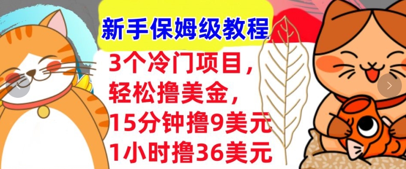 3个冷门项目，轻松撸美刀，1小时撸36刀，新手保姆级教程-众创网