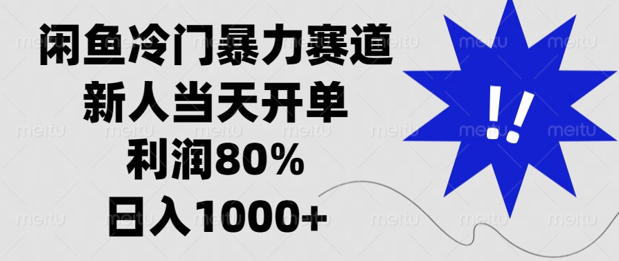 （13660期）闲鱼冷门暴力赛道，新人当天开单，利润80%，日入1000+-众创网