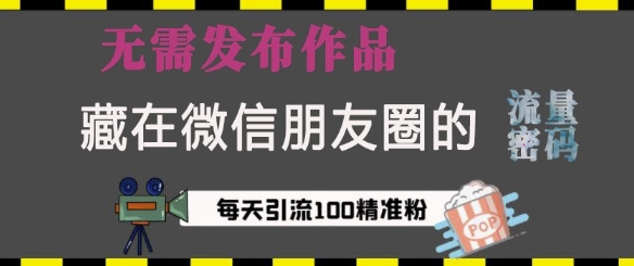 藏在微信朋友圈的流量密码，无需发布作品，单日引流100+精准创业粉【揭秘】-众创网