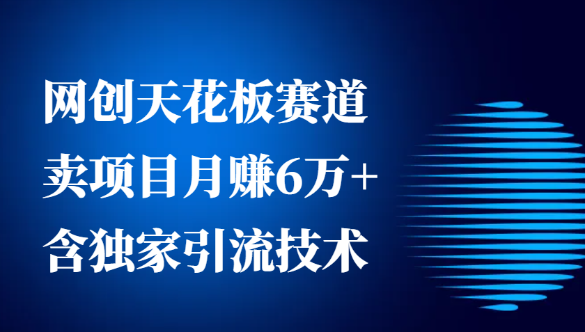 网创天花板赛道，卖项目月赚6万+，含独家引流技术（共26节课）-众创网