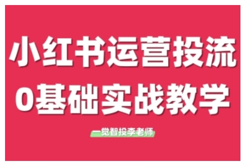 小红书运营投流，小红书广告投放从0到1的实战课，学完即可开始投放-众创网