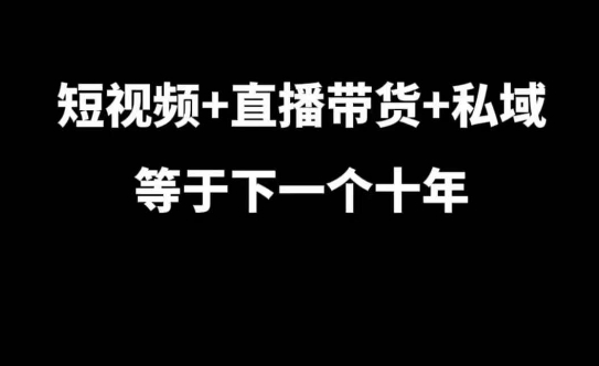 短视频+直播带货+私域等于下一个十年，大佬7年实战经验总结-众创网