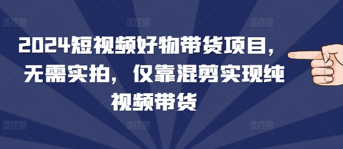 2024短视频好物带货项目，无需实拍，仅靠混剪实现纯视频带货-众创网