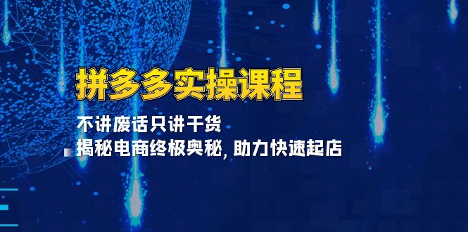 （13577期）拼多多实操课程：不讲废话只讲干货, 揭秘电商终极奥秘,助力快速起店-众创网