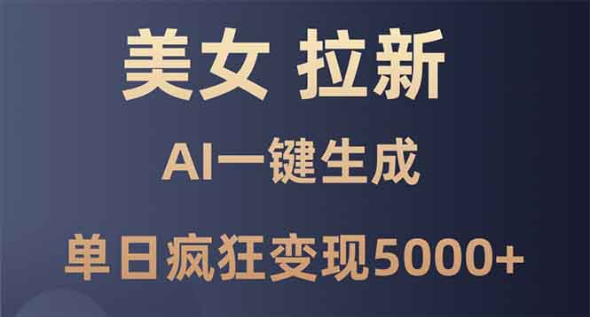 （13866期）美女暴力拉新，通过AI一键生成，单日疯狂变现5000+，纯小白一学就会！-众创网