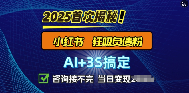 2025引流天花板：最新小红书狂暴负债粉思路，咨询接不断，当日入多张-众创网