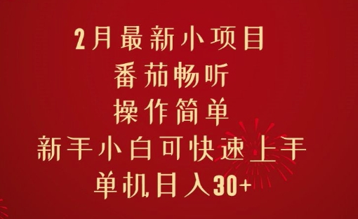 2月最新小项目，番茄畅听，操作简单，新手小白可快速上手，单机日入30+-众创网