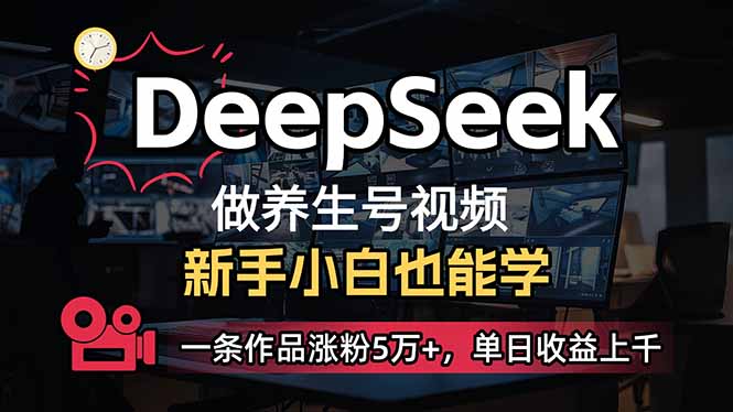 （14270期）小白用DeepSeek做养生号，一条作品涨粉5万+，单日收益上千-众创网