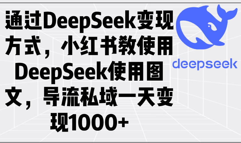 （14179期）通过DeepSeek变现方式，小红书教使用DeepSeek图文，导流私域一天变现1000+-众创网