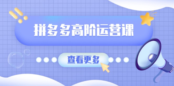 （14327期）拼多多高阶运营课：极致群爆款玩法，轻付费无尽复制，打造单品爆款之路-众创网