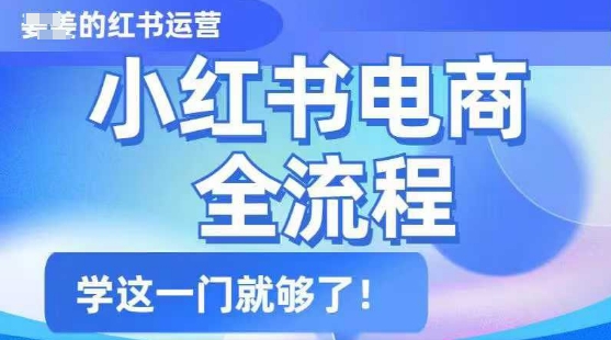 小红书电商全流程，精简易懂，从入门到精通，学这一门就够了-众创网