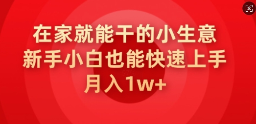 在家就能干的小生意，新手小白也能快速上手，月入1w-众创网